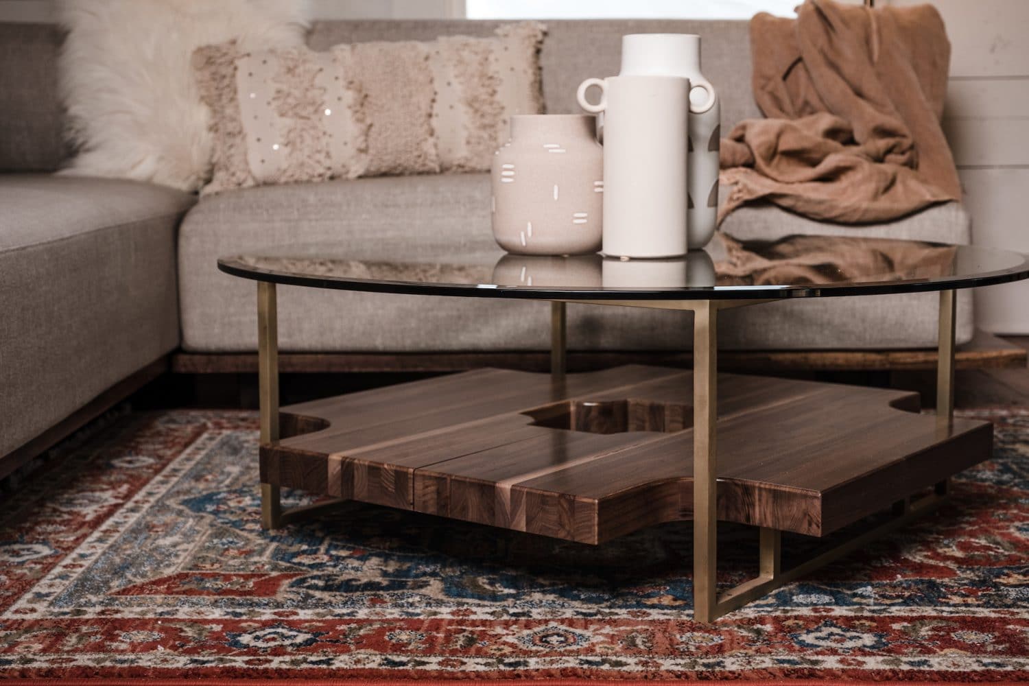 Cube Coffee Table positioned at home in front of Vein Soft Seating