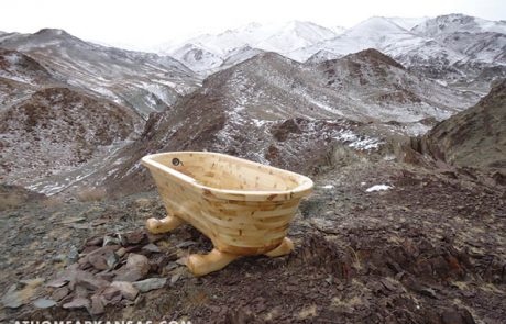 Handcarved Bathtub on the mountains of Ulgii